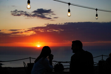 Fototapeta premium coucher de soleil sur la Corse