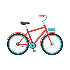 Fototapeta premium Simple red bicycle illustration for design projects