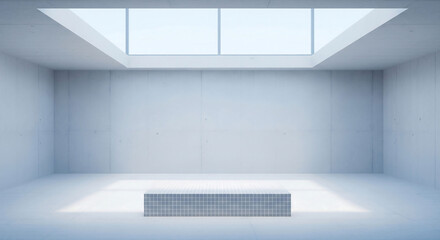 Simple concrete 3d set with wavy platform for product presentation