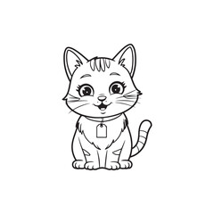 Obraz premium Coloring Page Outline of Cute Cat