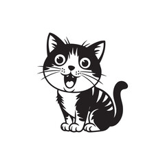 Coloring Page Outline of Cute Cat