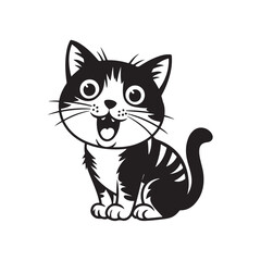 Obraz premium Coloring Page Outline of Cute Cat
