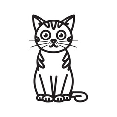 Coloring Page Outline of Cute Cat