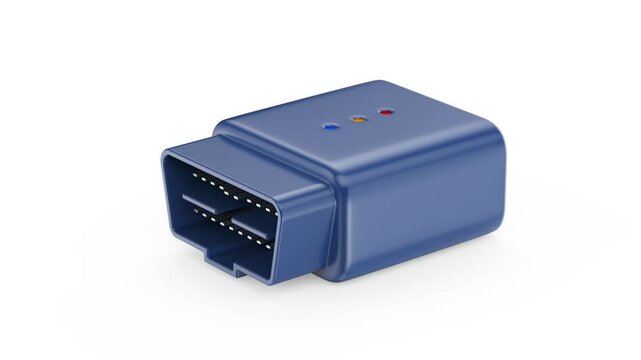 Wireless OBD2 car diagnostic device on white background
