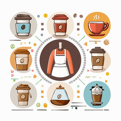 Barista Coffee Icon Set