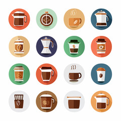Barista Coffee Icon Set