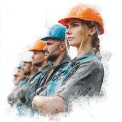 two construction workers on a construction site