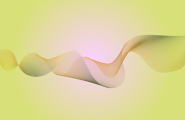 Abstract Flowing Lines on a Gradient Background with Pink and Green