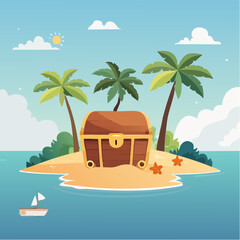 Minimalist Treasure Island Illustrated Icons