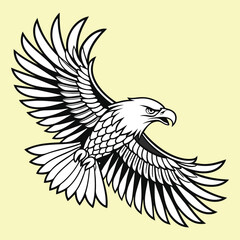 Fototapeta premium Flying dove vector illustration with outstretched wings, a symbol of peace and nature