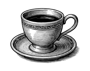 Steaming coffee in a white cup, simple photograph of hot beverage, cafe.