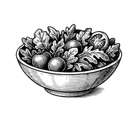 Fresh Salad with Mixed Greens, Tomatoes, and Cucumbers in a Healthy Food Bowl