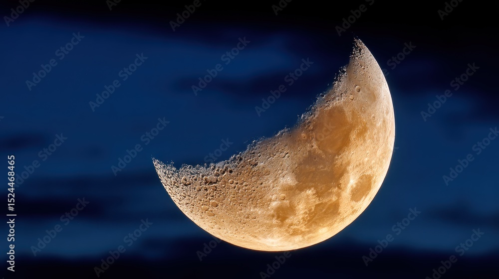 Aufkleber a mesmerizing crescent moon appears hazy amidst colorful horizon clouds, creating an enchanting visu