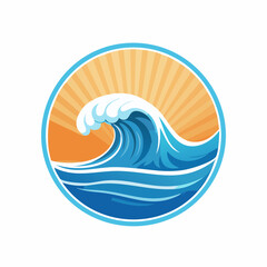 Marine Reserve Logo with Wave Design
