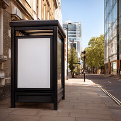 Urban advertising mock up on the bus stop