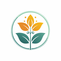 Botanical Flower Logo in Minimal Style
