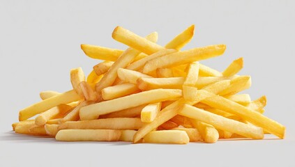 french fries on white background