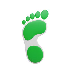 Green ecological footprint icon in 3D style