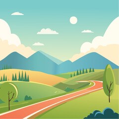 Fototapeta premium Minimal Landscape Illustrations