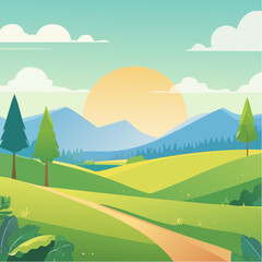 Obraz premium Minimal Landscape Illustrations