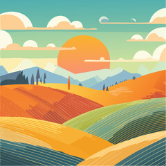 Obraz premium Coloful Vector Set of Abstract Playful Dynamic Lines Illustrations