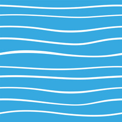 Seamless blue wavy lines pattern. Minimalist marine-themed background for textile, packaging Perfect for kids' products, ocean-inspired branding, or summer-themed projects.