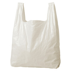 Empty white plastic shopping bag isolated transparent background a reusable grocery tote