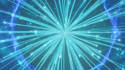Fototapeta premium Fiber optic light explosion teal blue