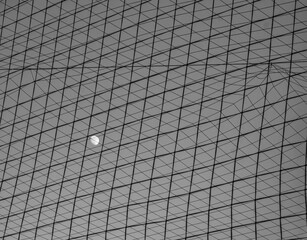 Moon Behind the Grid Monochrome