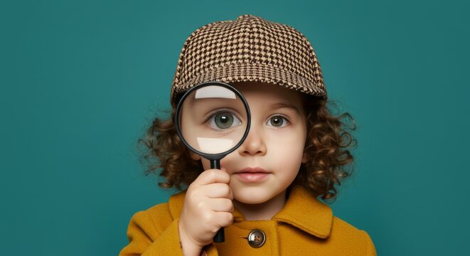 Detective girl costume set with magnifying glass and hat, perfect for halloween parties