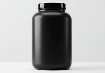 Large matte container with screw top lid for supplements or protein powder, sleek design