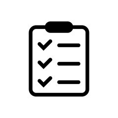 Checklist on clipboard icon.