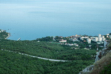 view of the vineyards in the mountains