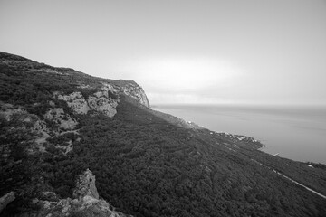 cliff in the fog