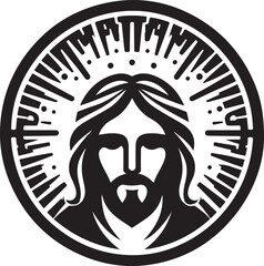 sketch vector illustration silhouette design icon logo symbol classic vintage closeup savior embracing for man