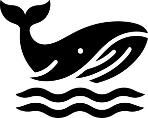 sketch vector illustration silhouette design icon logo symbol abstract modern sea animal whale as mascot power