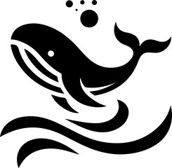 sketch vector illustration silhouette design icon logo symbol abstract modern sea animal whale as mascot power