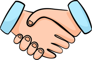 Handshake Clipart Vector - for Business and Agreement Concepts, Featuring a Clean Flat Design Suitable for Presentations, Websites, and Illustrations.