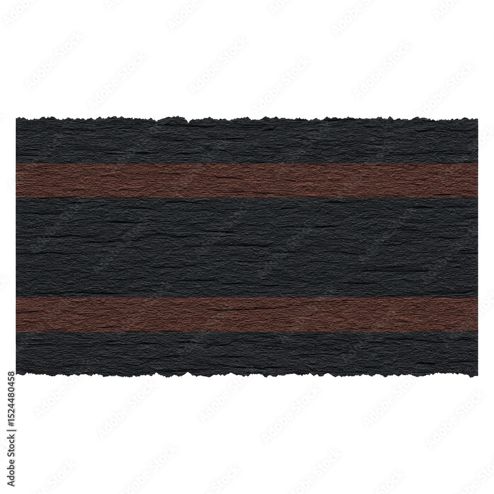 Poster this features textured black paper with two horizontal brown stripes, creating minimalist and elegan