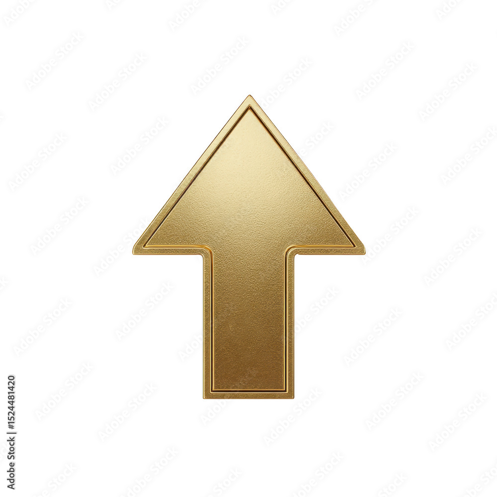Poster gold arrow pointing upwards symbolizes direction and progress, often used in design and navigation. 