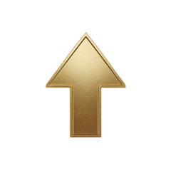 Gold arrow pointing upwards symbolizes direction and progress, often used in design and navigation. Its metallic sheen adds touch of elegance and sophistication