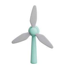 3D wind turbine with pastel blades