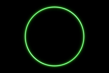 neon green color background with glowing circle border on black design overlay