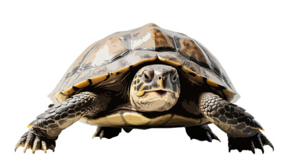 Big turtle isolated on transparent background 