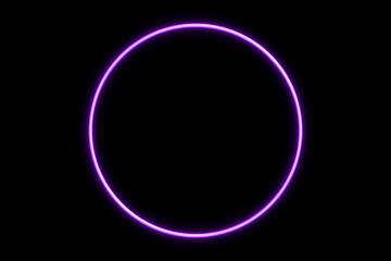 neon purple color background with glowing circle border on black design overlay