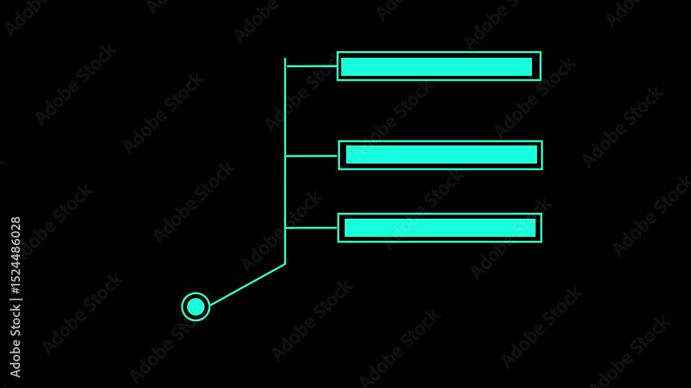 Poster animation of hud elements with text . animate a white callus for text. hud elements on black backgro