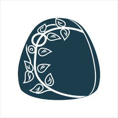 Engraved River Stone with Vine Sigil Symbol