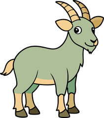 Fototapeta premium Mountain Goat – Wildlife Animal Vector Illustration
