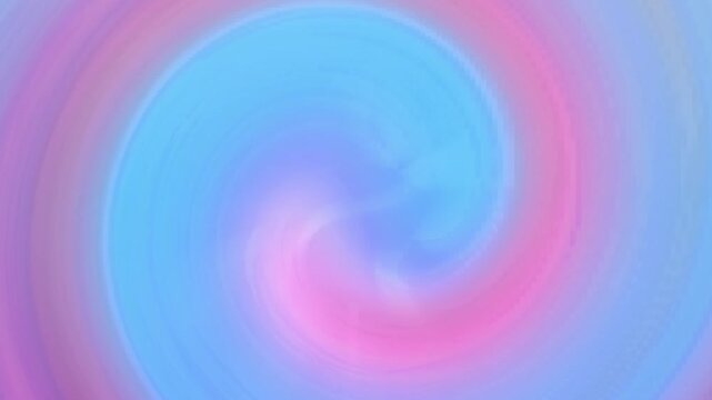 Abstract footage with a soft blue and vibrant pink spiral, evoking fluid motion. Blurry-to-sharpening with pixelation effect enhances the dreamy, playful swirl and pastel color dynamics.