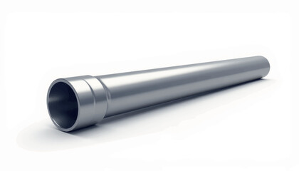 Sleek metallic shaft on white backdrop, commercial design appeal
